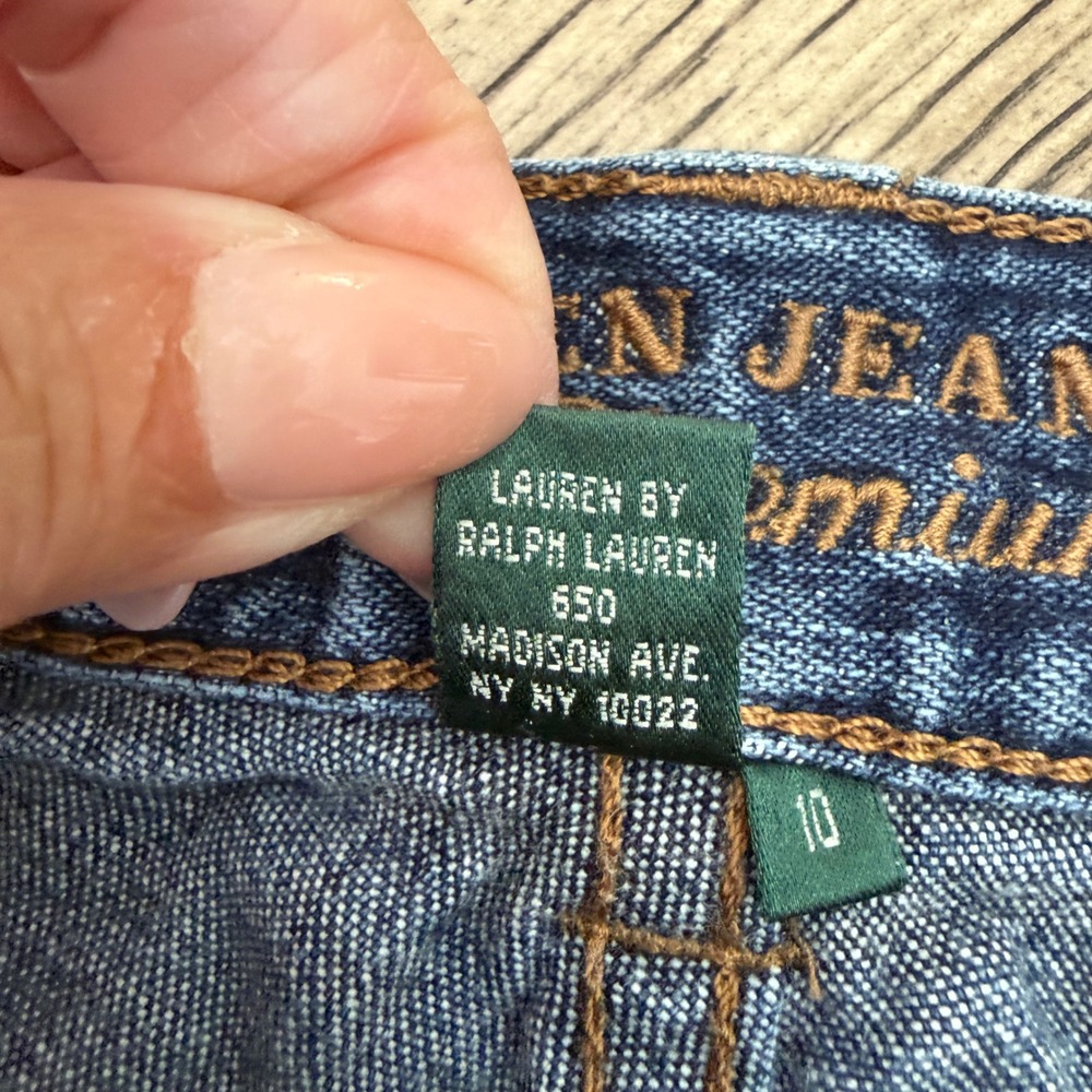 Lauren By Ralph Lauren Premium Straight Leg Blue Jeans Womens 10 Medium Wash - Picture 10 of 11